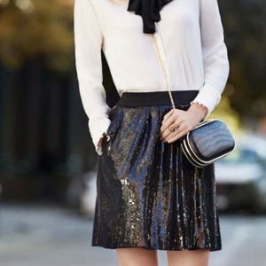 J. Crew Sequin black skirt